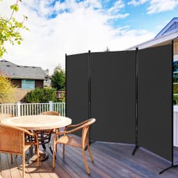 GOFLAME 3 Panel Folding Room Divider Paravent Partition Privacy Screen Seperator-Black
