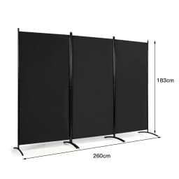 GOFLAME 3 Panel Folding Room Divider Paravent Partition Privacy Screen Seperator-Black