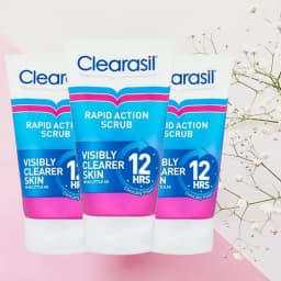 Clearasil Rapid Action Acne Exfoliating Face Scrub 125ml*3 packs, Blackhead Scrub With Salicylic Acid, Spot Treatment