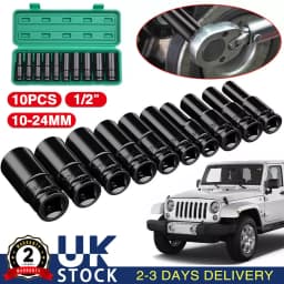 Heavy Duty 1/2” Drive Deep Impact Sockets Set Long Reach Wheel Wrench Nut new