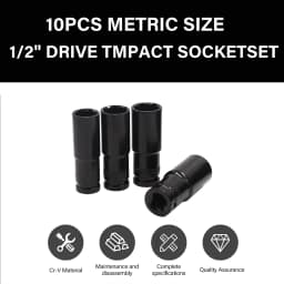 Heavy Duty 1/2” Drive Deep Impact Sockets Set Long Reach Wheel Wrench Nut new