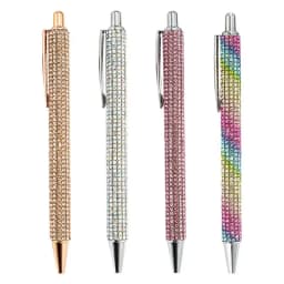 Ballpoint Pen Pearl Rhinestone Ballpoint Pen Retractable Ink Rhinestone Pen Luxury Rhinestone Cute Rose Gold Metal Stationery