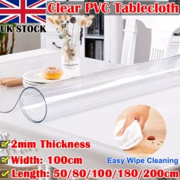 PVC Tablecloth Transparent Table Cloth 2mm Waterproof Kitchen Oil-Proof Table Mat Plastic Soft Glass Protector Cover