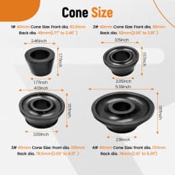 4Pcs Steel Wheel Balancer Standard Taper Cone Set for 40mm Shaft for Car Trucks SUV