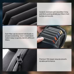 PGYTECH filter bag, circular filter storage bag, camera filter bag, UV filter storage bag, CPL polarizer protective cover