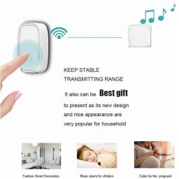 2 Receivers! Wireless Doorbell Waterproof Wall Plug-in Cordless Door Bell with 300M/1000Ft Long Range, 36 Melodies Ringtones