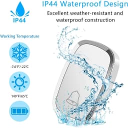 2 Receivers! Wireless Doorbell Waterproof Wall Plug-in Cordless Door Bell with 300M/1000Ft Long Range, 36 Melodies Ringtones