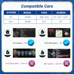 Road Top Wireless Android Auto For BMW Z4 E89 CIC EVO 2009-2018 Carplay Interface Mirror Link Airplay Car Play
