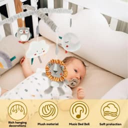 Musical Cot Mobile Musical Toddler Nursery Crib Mobile Young Children Bed Decoration Soft Cover Design Ornament For Girls Aged 0