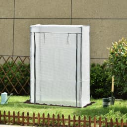 100X50X150Cm Greenhouse Pe Cover W/ Zipper Roll-Up Door Outdoor, White