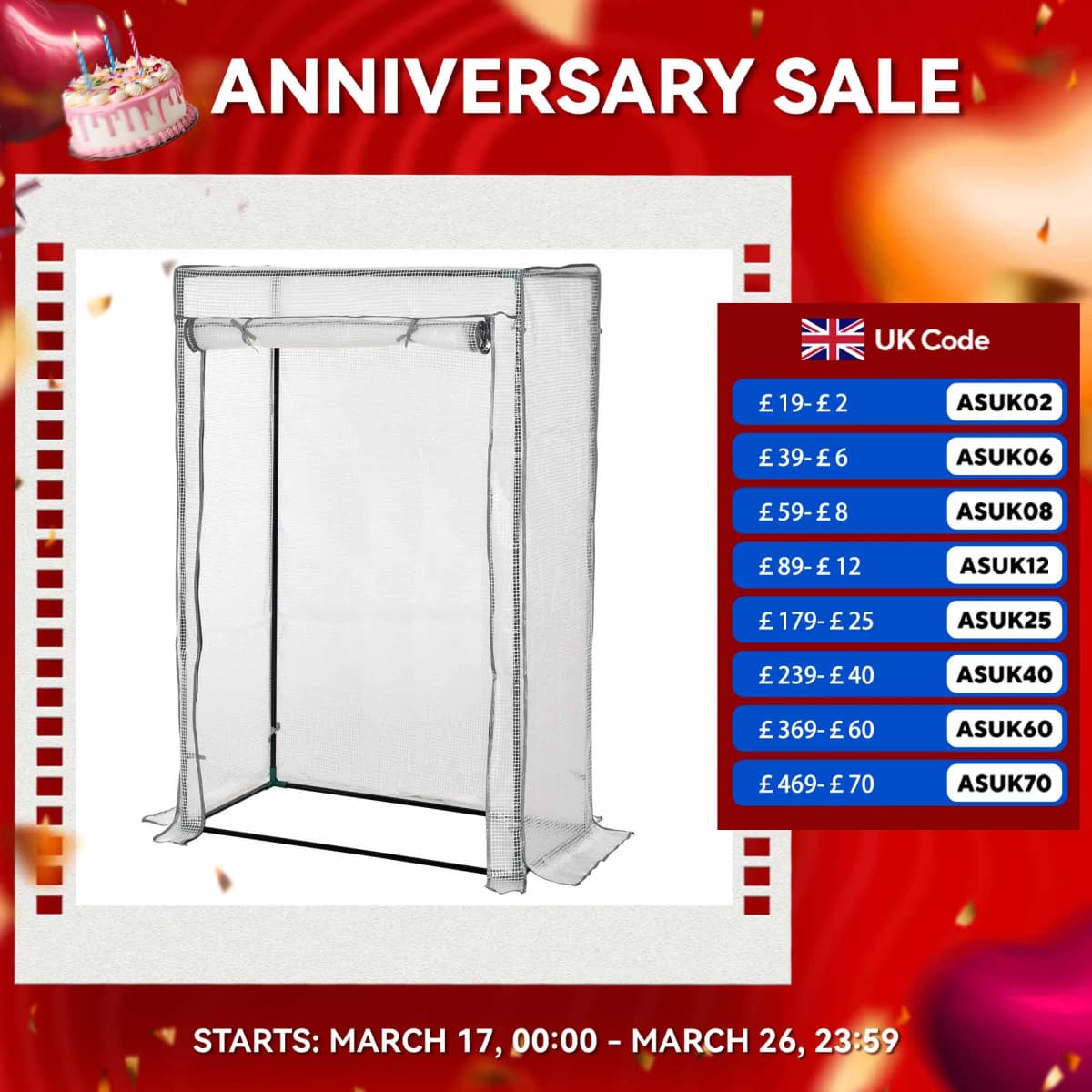 100X50X150Cm Greenhouse Pe Cover W/ Zipper Roll-Up Door Outdoor, White