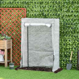 100X50X150Cm Greenhouse Pe Cover W/ Zipper Roll-Up Door Outdoor, White