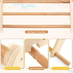 DORTALA Kids Climbing Triangle Set Foldable Wooden Climbing Triangle Ladder with Ramp