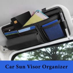 Car Visor Organizer PU Leather Multi-Function Sun Visor Point Organizer Storage Pocket Auto Sunglasses Holder Cards Organizer