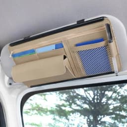 Car Visor Organizer PU Leather Multi-Function Sun Visor Point Organizer Storage Pocket Auto Sunglasses Holder Cards Organizer