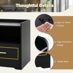 GOFLAME LED Nightstand Smart Bedside Table Cabinet Side End Table Storage Living Room