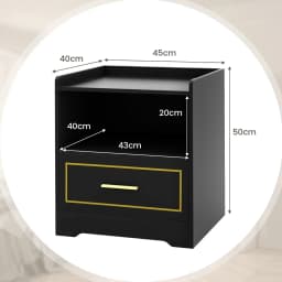 GOFLAME LED Nightstand Smart Bedside Table Cabinet Side End Table Storage Living Room