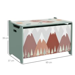 ZONEKIZ Toy Box, Kids Toy Chest with Lid, Safety Hinge, Cute Design