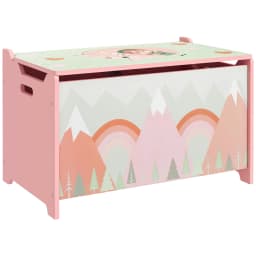 ZONEKIZ Toy Box, Kids Toy Chest with Lid, Safety Hinge, Cute Design