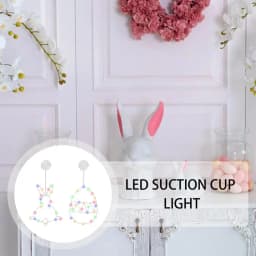 Easter Window Decorations Holiday Lighted Bunny Decorations Egg Bunny Light Sign Neon LED With Suction Cup For Indoor Home Door