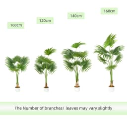 mcc direct Artificial Fan Palm Tree, Decorative Artificial Plant with Plastic Planter and Artificial Moss for House Bedroom