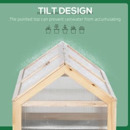 Raised Garden Bed Kit W/ Greenhouse Top Cold Frame Planter Protection Natural