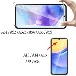 9H Screen Protector for Samsung A15 A16 A14 A25 A24 A55 A53 A52 A52S A51 A34 A35 Tempered Glass Samsung Galaxy A15 Protection
