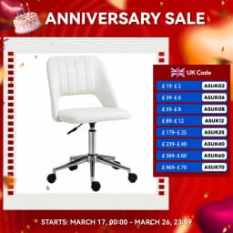 Vinsetto Mid-Back Swivel Home Office Chair Scallop Computer Chair Pink