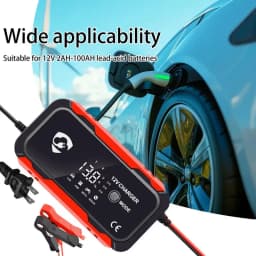 12V Car Battery Charger Digital Display Smart Battery Charging Tool Battery Trickle Charger Maintainer for Car Battery