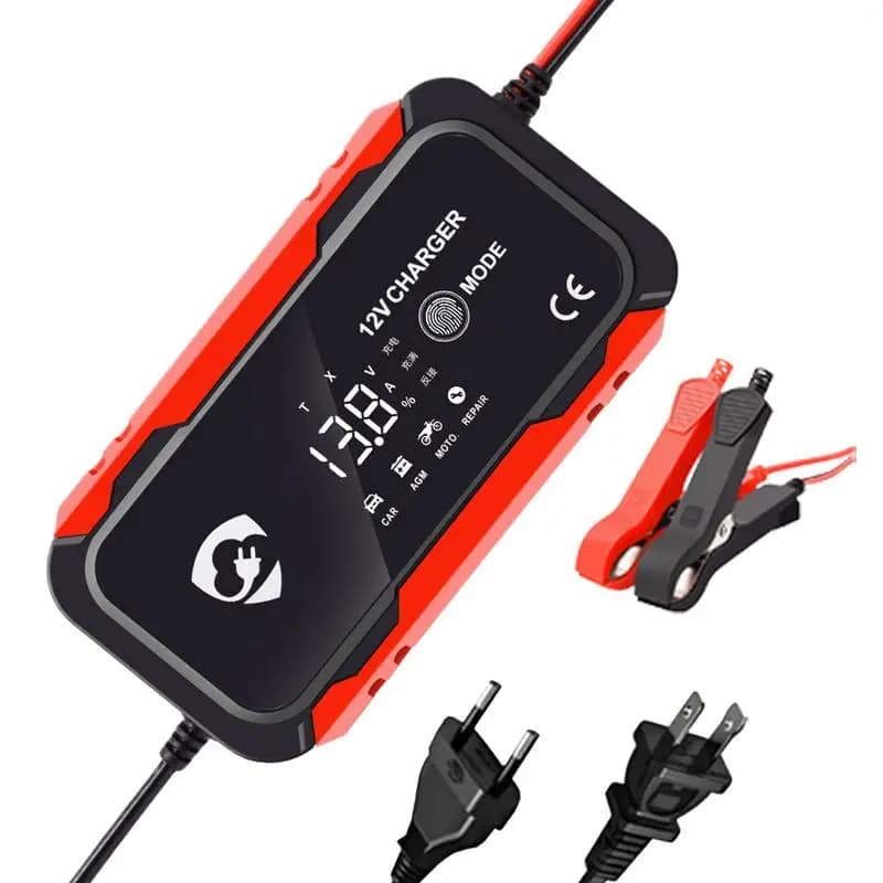 12V Car Battery Charger Digital Display Smart Battery Charging Tool Battery Trickle Charger Maintainer for Car Battery