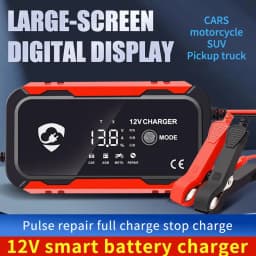 12V Car Battery Charger Digital Display Smart Battery Charging Tool Battery Trickle Charger Maintainer for Car Battery