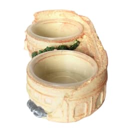Reptile Feeding Double Bowl Resin Water Dish For Gecko Reptile Feeding Station For Lizards Chameleons Tree Frogs And Small Pets