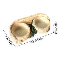Reptile Feeding Double Bowl Resin Water Dish For Gecko Reptile Feeding Station For Lizards Chameleons Tree Frogs And Small Pets