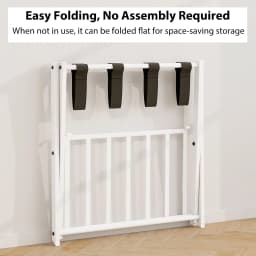 GOFLAME Luggage Rack Folding Suitcase Stand with Storage Shelf-White