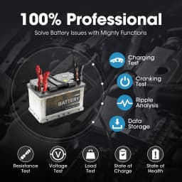 TOPDON BT200 Portable Battery Tester Charging Cranking Test Tools for Car 12V Automotive Diagnostic Battery Monitor 100-2000CCA