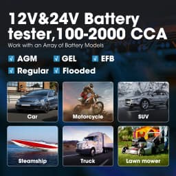 TOPDON BT200 Portable Battery Tester Charging Cranking Test Tools for Car 12V Automotive Diagnostic Battery Monitor 100-2000CCA