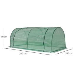 Tunnel Greenhouse Green Grow House Steel Frame Garden Outdoor 200 X 100 X 80cm