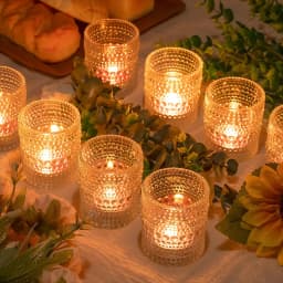 Wedding Glass Candle Holder For Table Centerpiece Decoration Mini Round Tealight Holder For Party Dinner And Festival Decoration