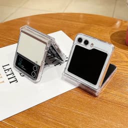 Clear Phone Case For Samsung Galaxy Z Flip 6 5 4 3 5G Shockproof Folding Transparent Hard Cover For Samsung Z Flip5 Flip4 Flip3
