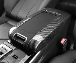 Car Interior Center Console Armrest Box Handle Cover Trim Kit For Toyota Highlander XU70 2020 2021 2022 2023 Carbon Fiber Style