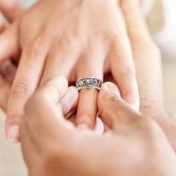 Crystal Quartz Ring Rotating Stone Ring Anxiety Jewelry For Women