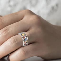 Crystal Quartz Ring Rotating Stone Ring Anxiety Jewelry For Women