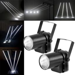 U'King 2PCS Mini LED Pinspot Beam Spotlight 5W Super Bright Lamp White Light Stage Lighting Effect for DJ Disco Party Bar Xmas