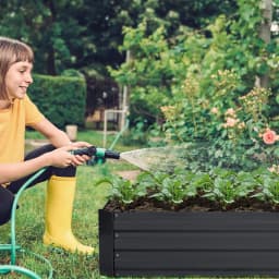 Voltsify Galvanized Steel Square Raised Garden Bed Planter Box, 120cm W X 90cm D X 30cm H