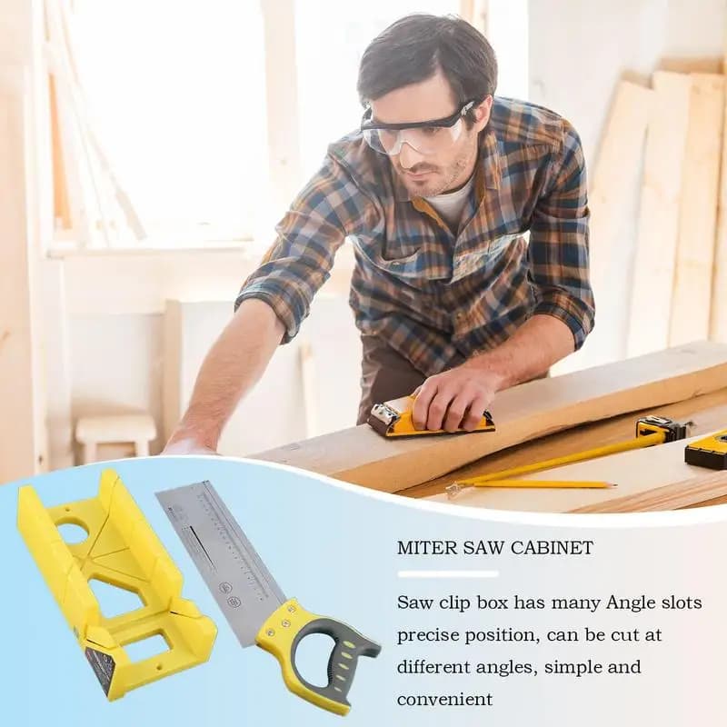 Miter Box And Saw Set Portable Wood Cutter Hand Cutting Saw Multipurpose Angle Cutter Wood Cutting Tool For Woodworking