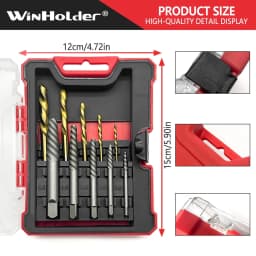 16-Piece HSS Drill Bits Set and Broken & Damaged Bolt Screw Extractor Removal Tool with Case For Easy Out Screws, Studs & Bolts