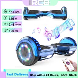 RCB Kids Hoverboard 6.5 Inch 2 Wheel Self Balancing Scooter with Bluetooth Speaker LED Lights Safe Electric Gift for Children and Teens