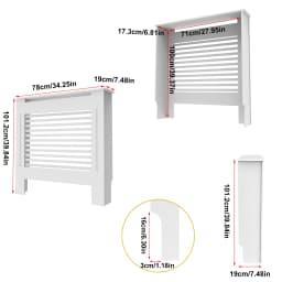 Radiator Cover Wood Cabinet White Horizontal Slat Heater Covers Modern Tall Radiator Shelf
