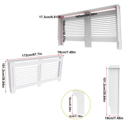 Radiator Cover Wood Cabinet White Horizontal Slat Heater Covers Modern Tall Radiator Shelf