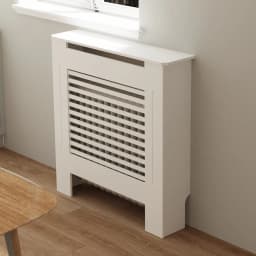 Radiator Cover Wood Cabinet White Horizontal Slat Heater Covers Modern Tall Radiator Shelf